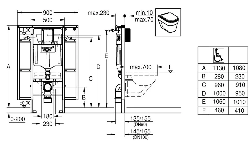 Grohe - Rapid SL - Rejtett tartályok - 39140000 – 2. kép