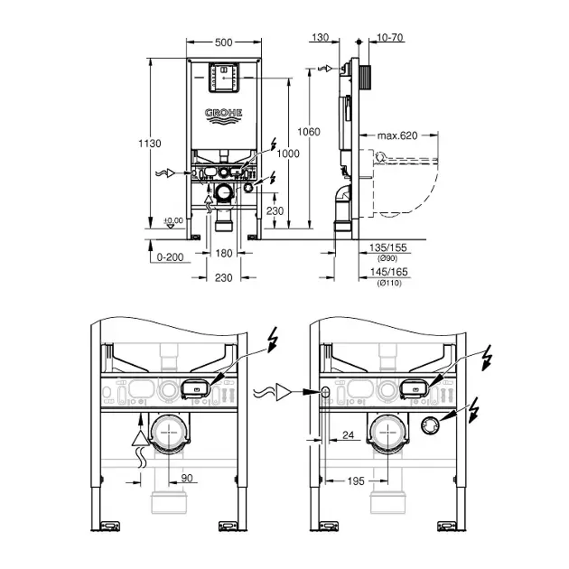 Grohe - Rapid SLX - Rejtett tartályok - 39596000 – 2. kép