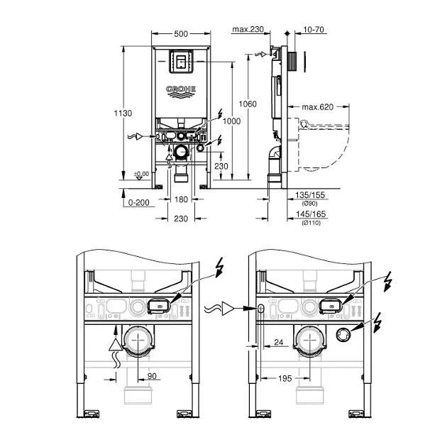 Grohe - Rapid SLX - Rejtett tartályok - 39603000 – 2. kép