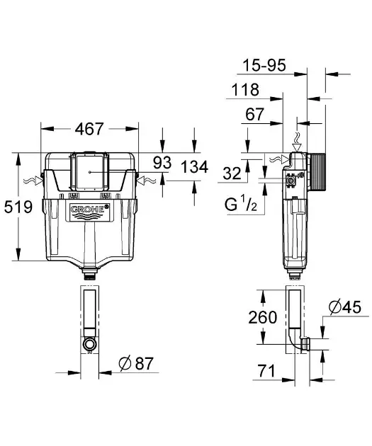 Grohe - Rejtett tartályok - 38661000 – 2. kép