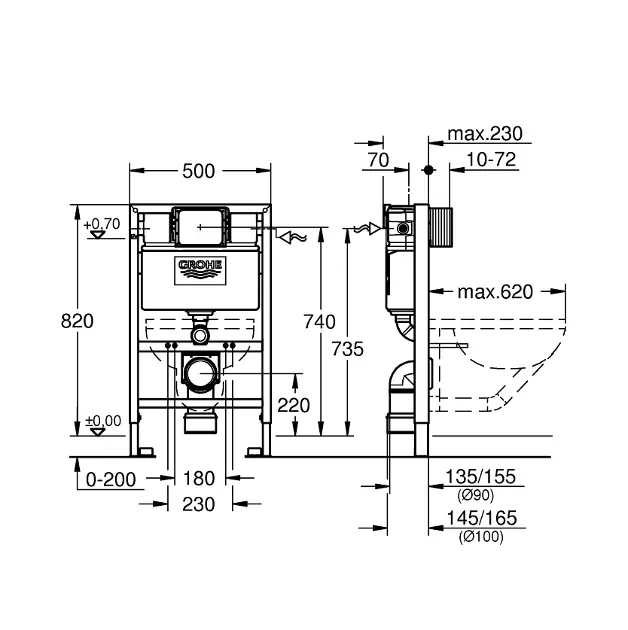 Grohe - Solido - Rejtett tartályok - 38959000 – 2. kép