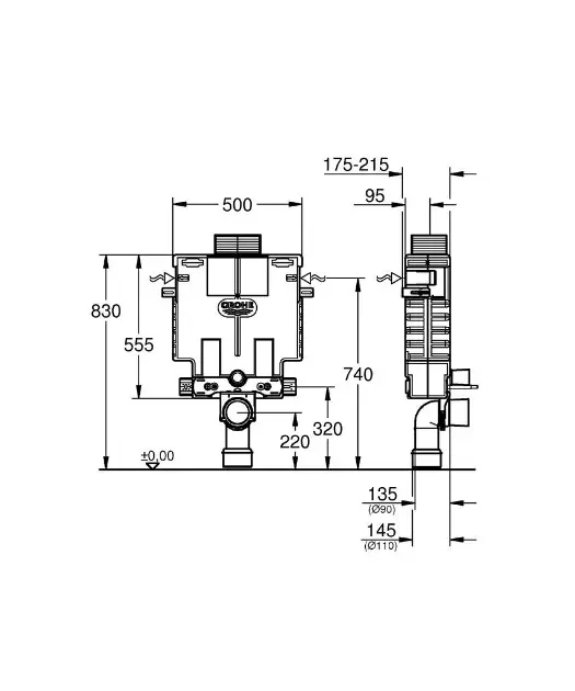 Grohe - Uniset - Rejtett tartályok - 38415001 – 2. kép