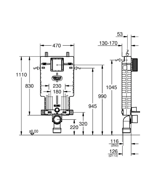 Grohe - Uniset - Rejtett tartályok - 38643001 – 2. kép