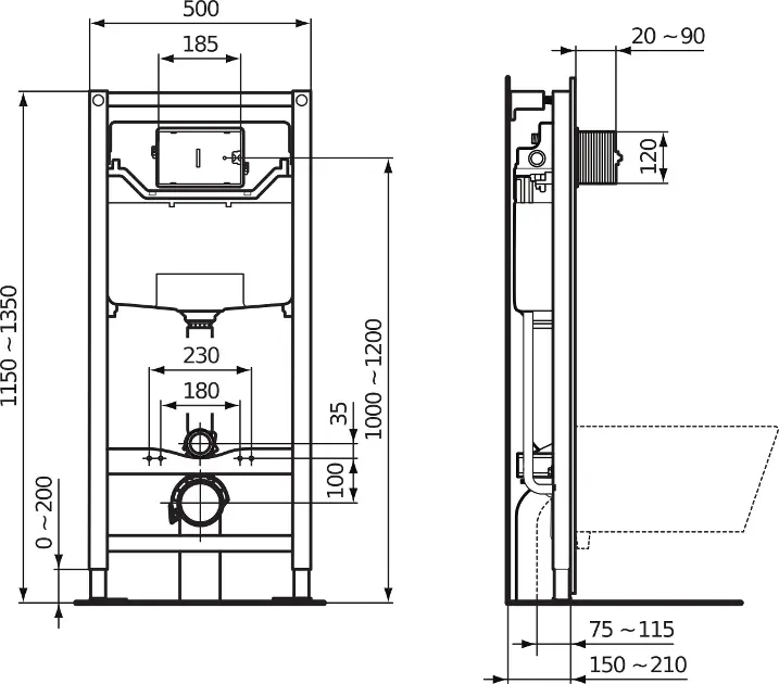 Ideal Standard - Concealed modules - Rejtett tartályok - R009567 – 2. kép