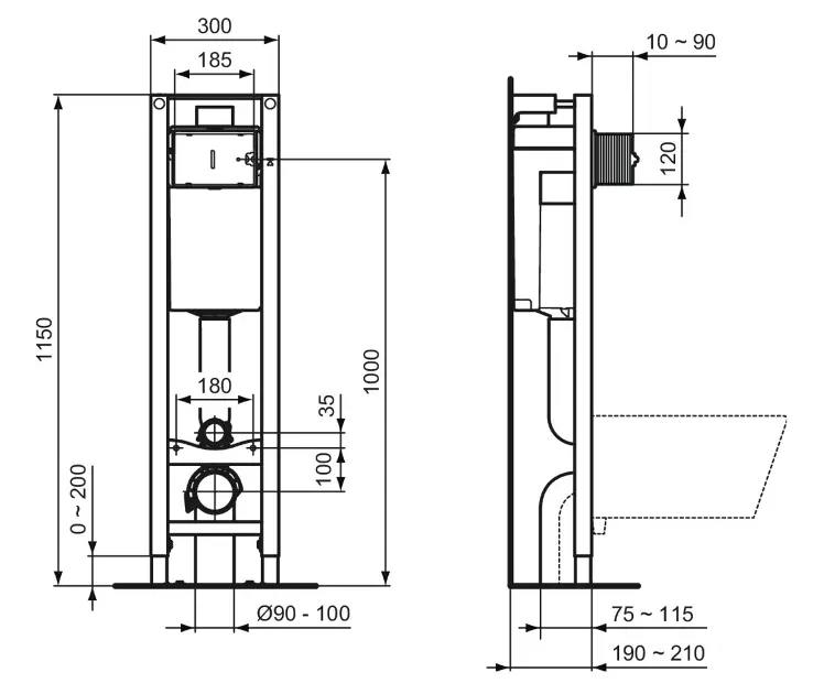 Ideal Standard - ProSys - Rejtett tartályok - E2332AA – 2. kép