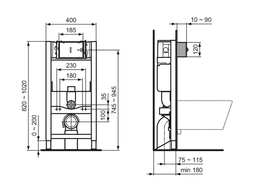 Ideal Standard - ProSys - Rejtett tartályok - R009167 – 2. kép