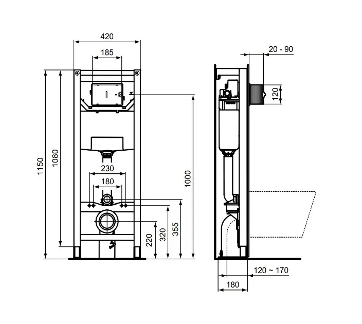 Ideal Standard - ProSys - Rejtett tartályok - R009667 – 2. kép