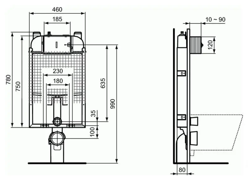 Ideal Standard - ProSys - Rejtett tartályok - R014667 – 2. kép