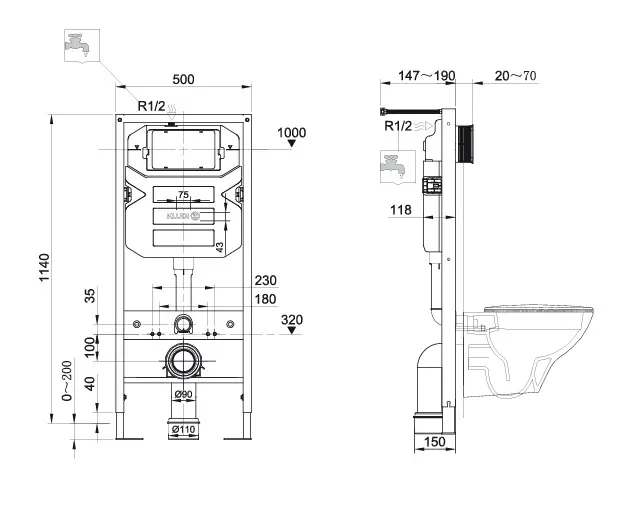 Kludi - Unifix - Rejtett tartályok - 79101 – 2. kép