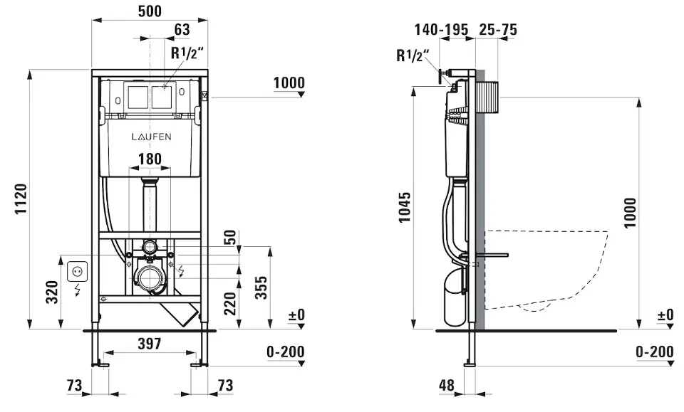 Laufen - LIS - Rejtett tartályok - H8946610000001 – 2. kép
