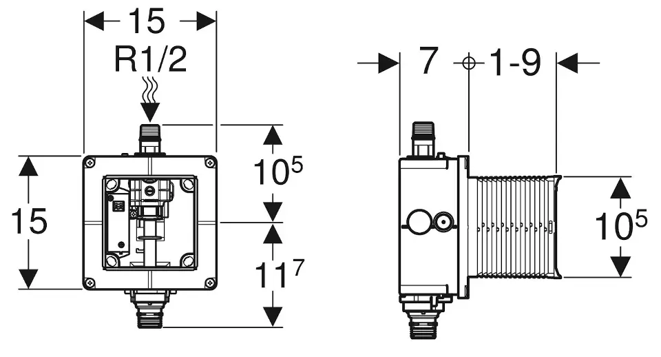 Geberit - Equipment and accessories - Rejtett tartály alkatrészek - 116.001.00.1 – 2. kép