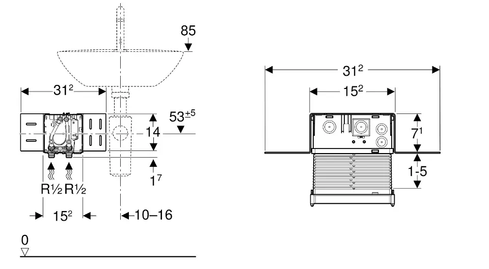 Geberit - Equipment and accessories - Rejtett tartály alkatrészek - 116.130.00.1 – 2. kép