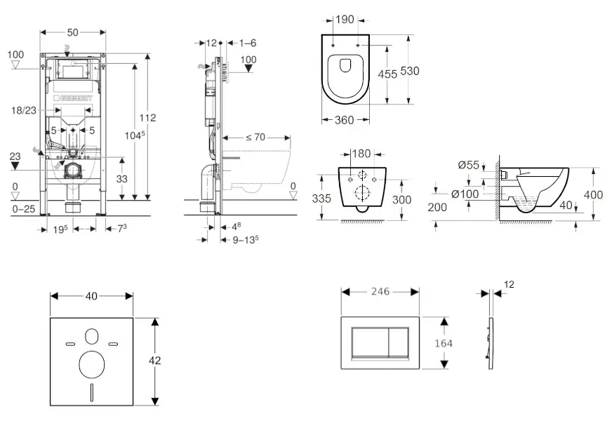 Geberit - Duofix - Fali WC szett - SANI11CA1122B – 2. kép