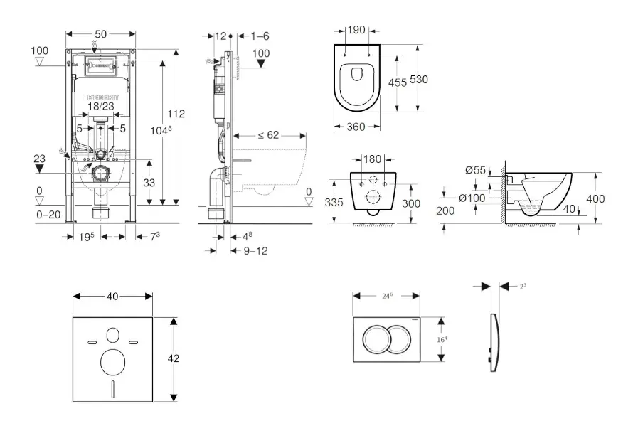 Geberit - Duofix - Fali WC szett - SANI11CA1125B – 2. kép