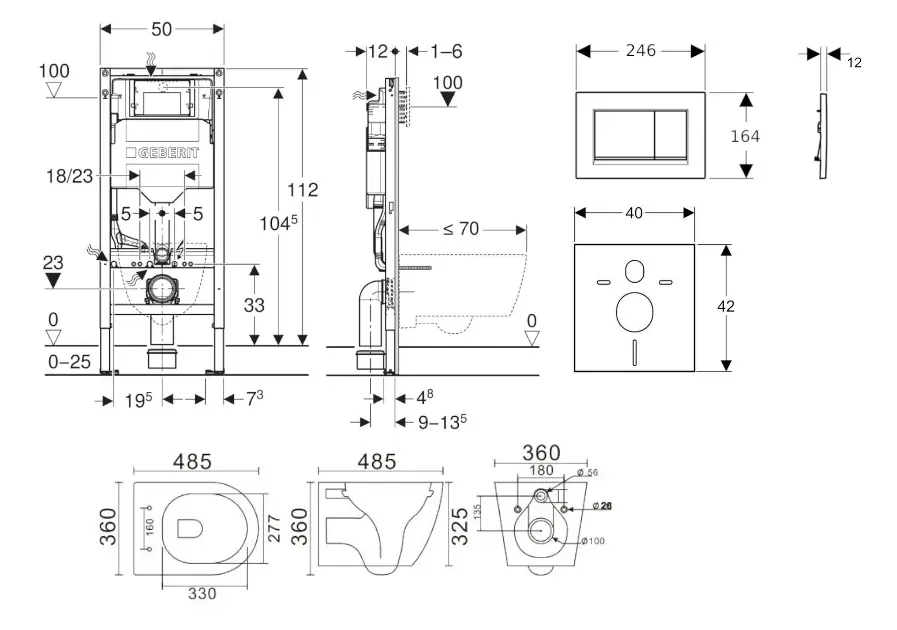 Geberit - Duofix - Fali WC szett - SANI11CA1127B – 2. kép