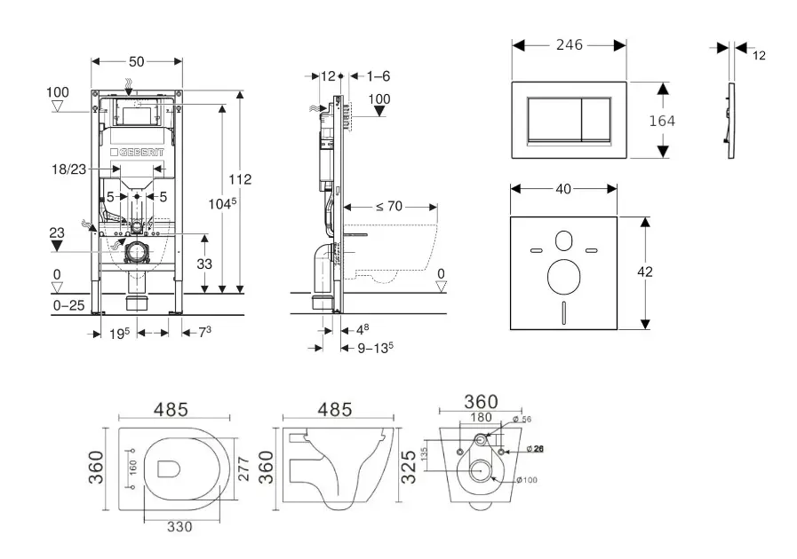 Geberit - Duofix - Fali WC szett - SANI11CA1128B – 2. kép