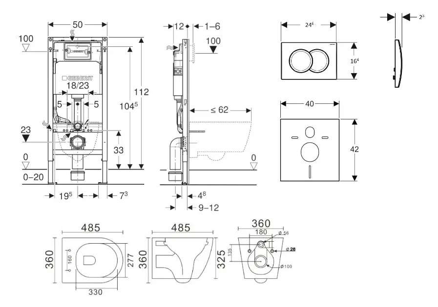 Geberit - Duofix - Fali WC szett - SANI11CA1130B – 2. kép