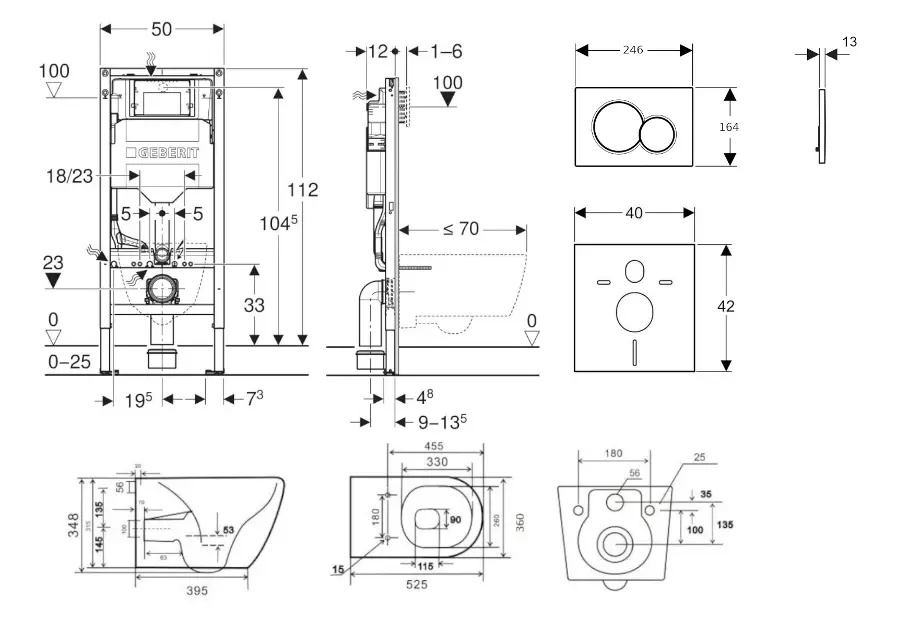 Geberit - Duofix - Fali WC szett - SANI11CA1135B – 2. kép