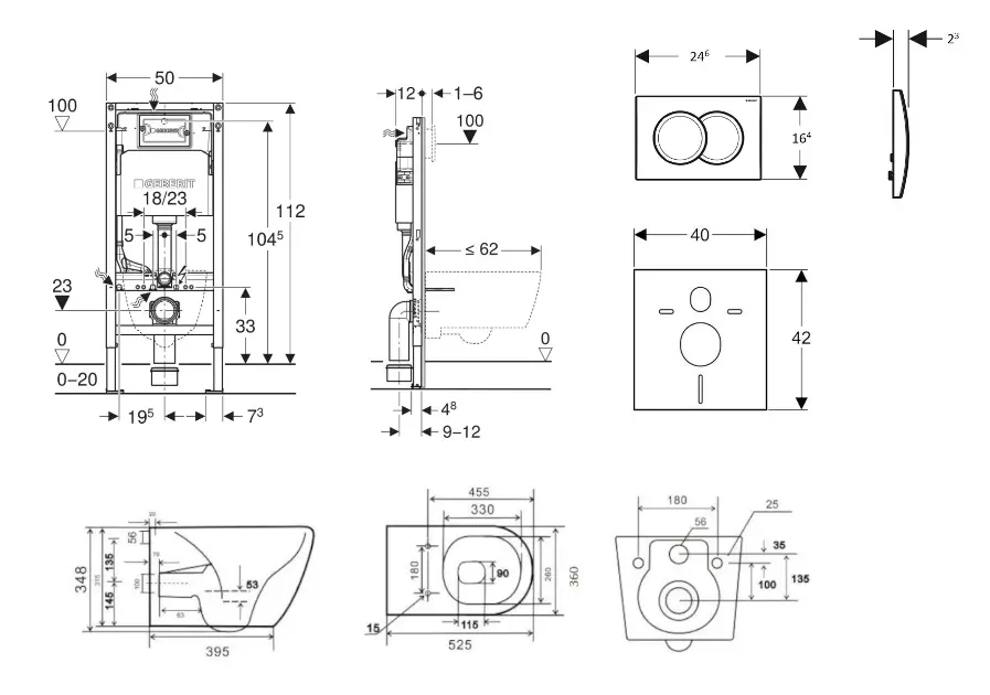 Geberit - Duofix - Fali WC szett - SANI11CA1136B – 2. kép