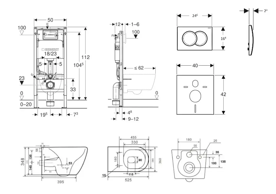 Geberit - Duofix - Fali WC szett - SANI11CA1137B – 2. kép