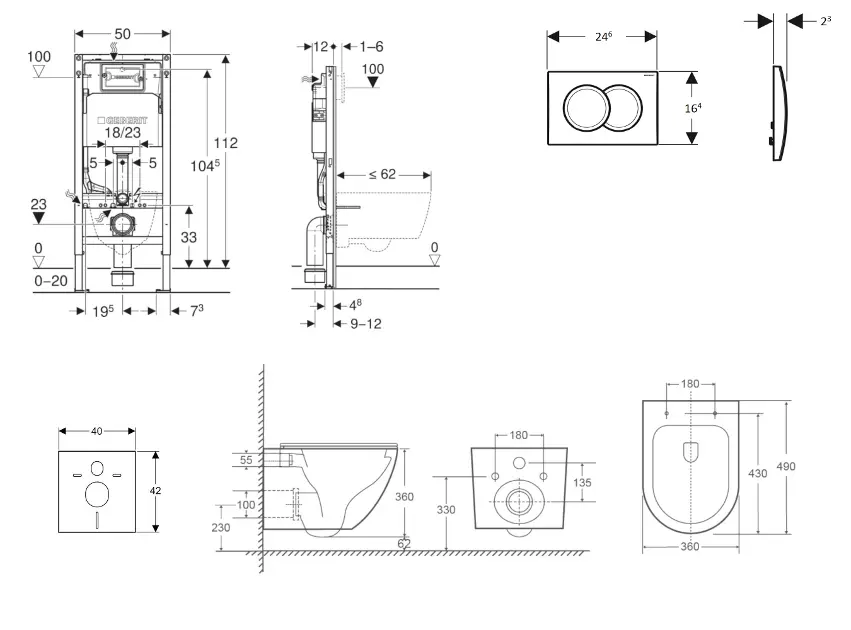 Geberit - Duofix - Fali WC szett - SANI11CA1160 – 2. kép