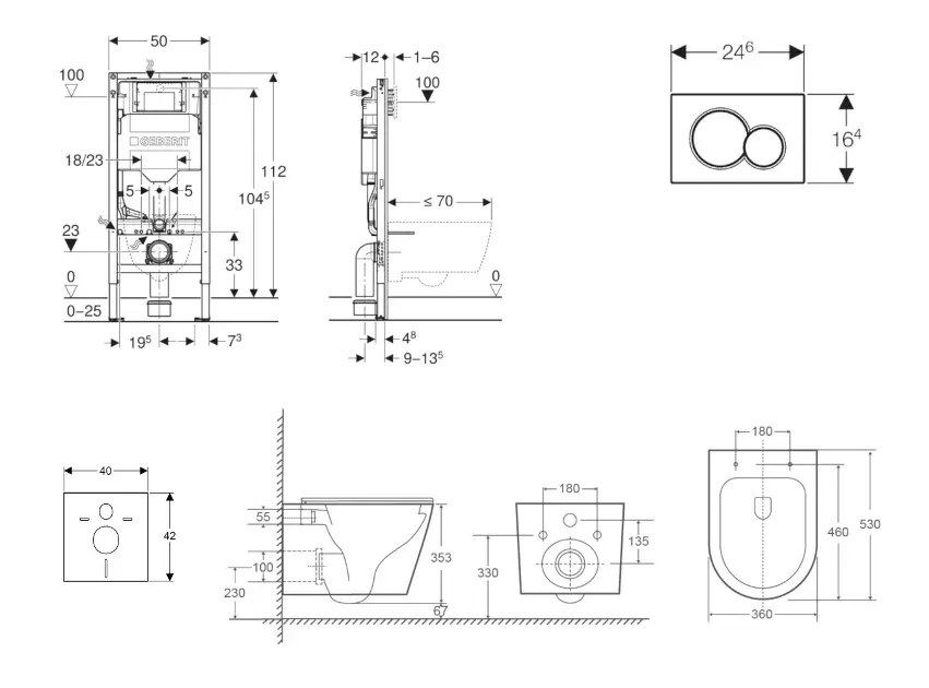 Geberit - Duofix - Fali WC szett - SANI11CA1161 – 2. kép
