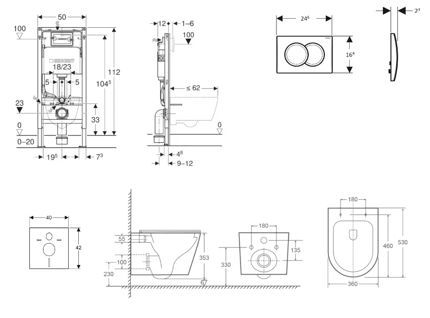 Geberit - Duofix - Fali WC szett - SANI11CA1163 – 2. kép