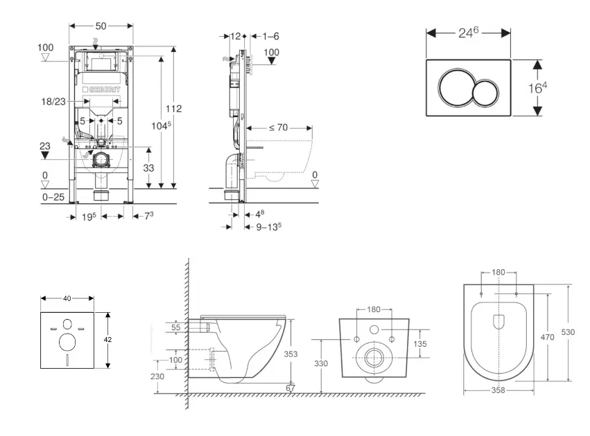 Geberit - Duofix - Fali WC szett - SANI11CA1164 – 2. kép