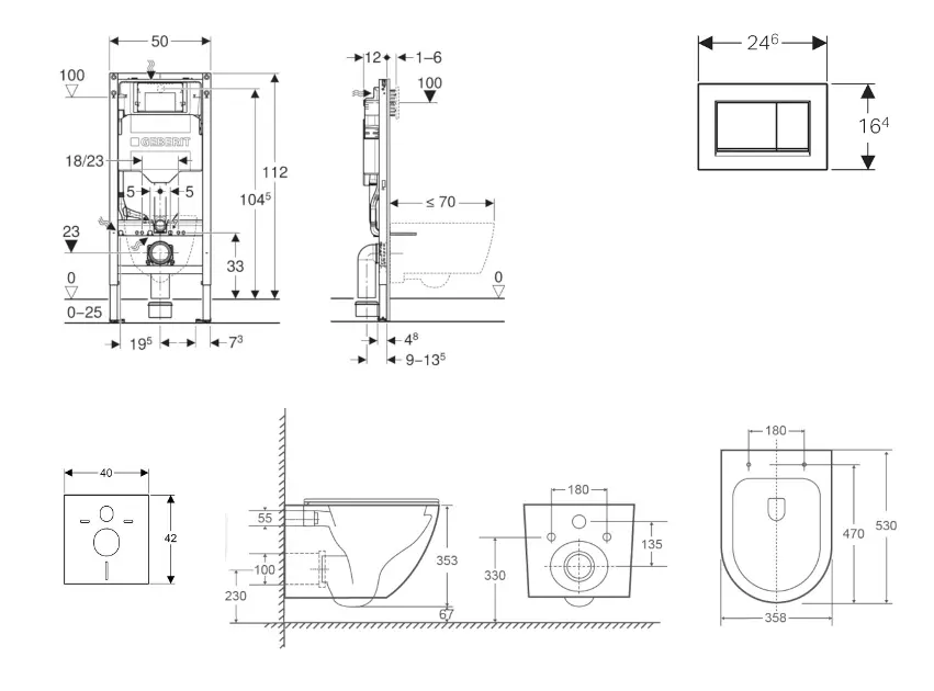 Geberit - Duofix - Fali WC szett - SANI11CA1168 – 2. kép