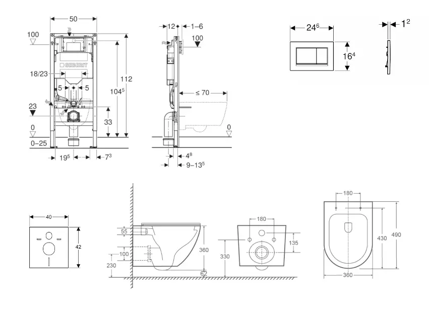 Geberit - Duofix - Fali WC szett - SANI11CA2103 – 2. kép