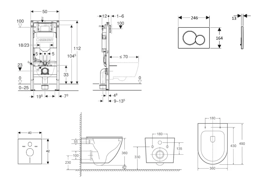 Geberit - Duofix - Fali WC szett - SANI11CA2104 – 2. kép
