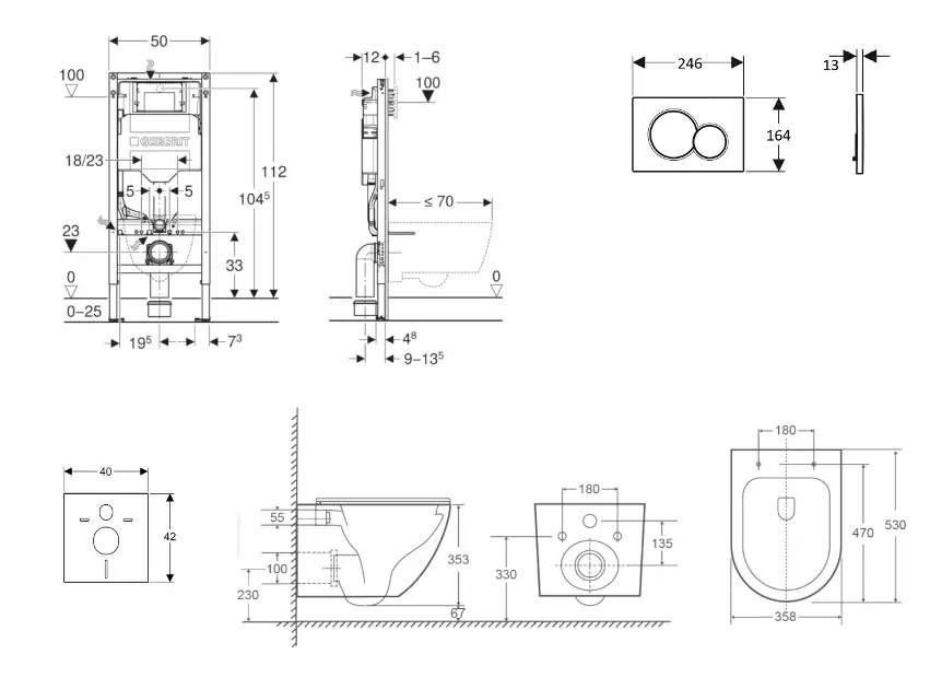 Geberit - Duofix - Fali WC szett - SANI11CA2110 – 2. kép