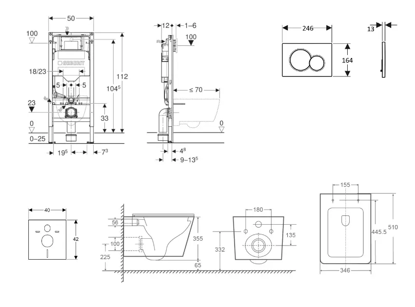 Geberit - Duofix - Fali WC szett - SANI11CA2116 – 2. kép