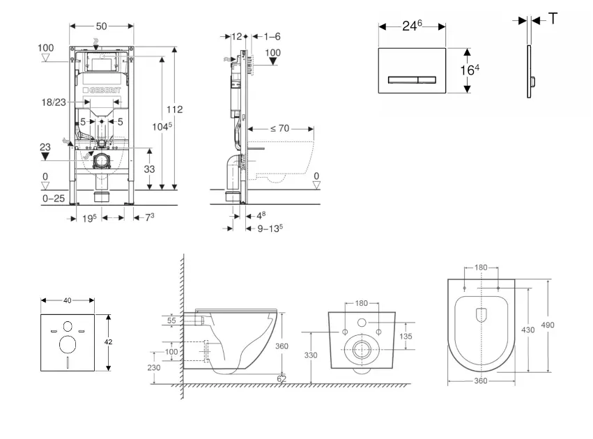 Geberit - Duofix - Fali WC szett - SANI11CA31100 – 2. kép