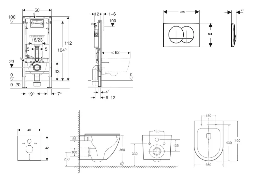 Geberit - Duofix - Fali WC szett - SANI11CA31102 – 2. kép