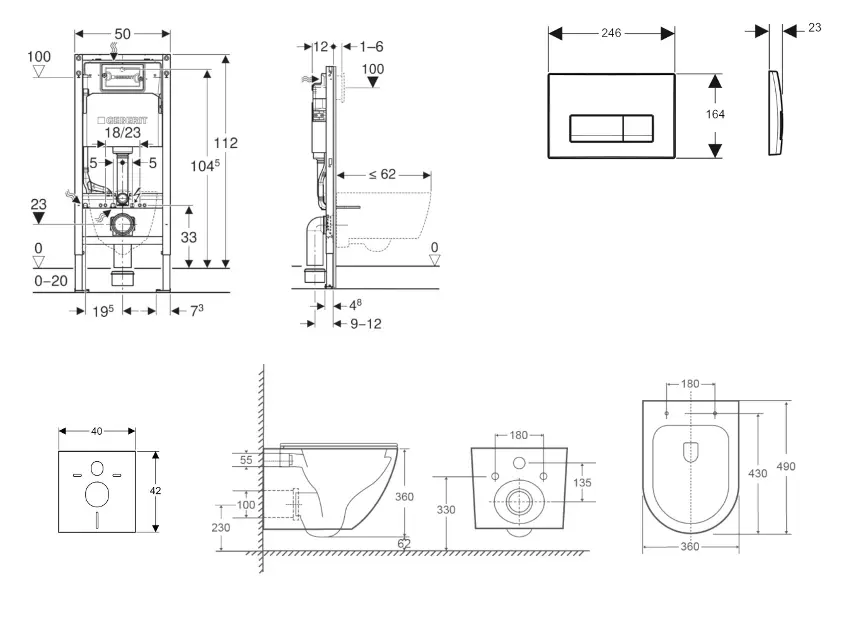 Geberit - Duofix - Fali WC szett - SANI11CA31103 – 2. kép