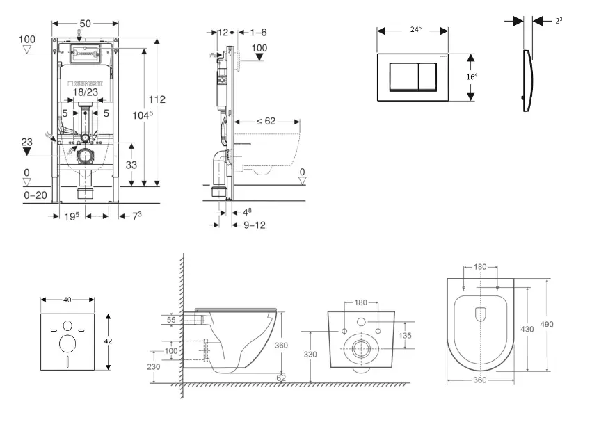 Geberit - Duofix - Fali WC szett - SANI11CA31105 – 2. kép