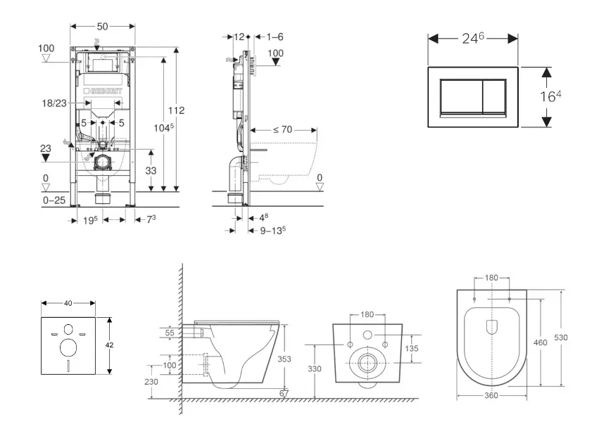 Geberit - Duofix - Fali WC szett - SANI11CA31108 – 2. kép
