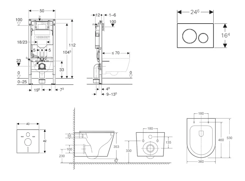 Geberit - Duofix - Fali WC szett - SANI11CA31110 – 2. kép