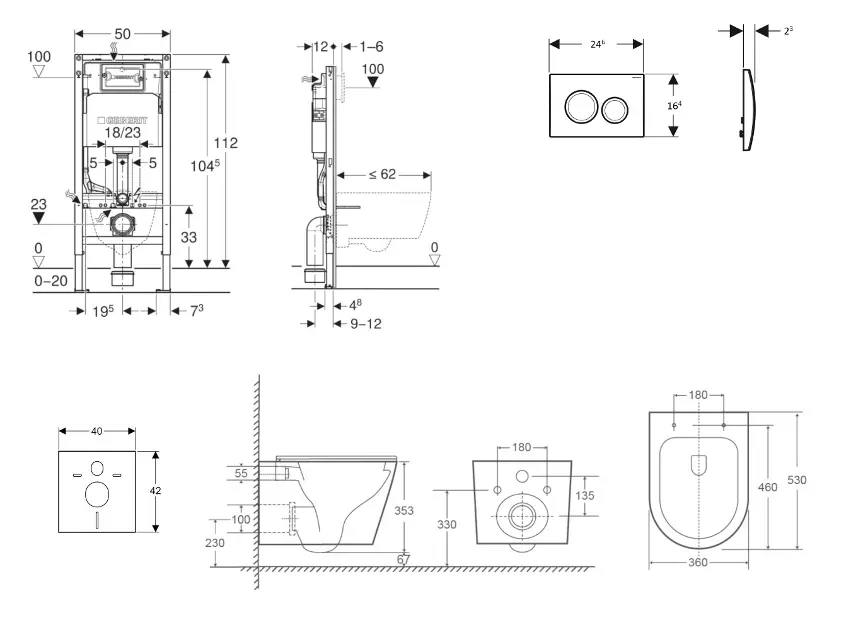 Geberit - Duofix - Fali WC szett - SANI11CA31115 – 2. kép