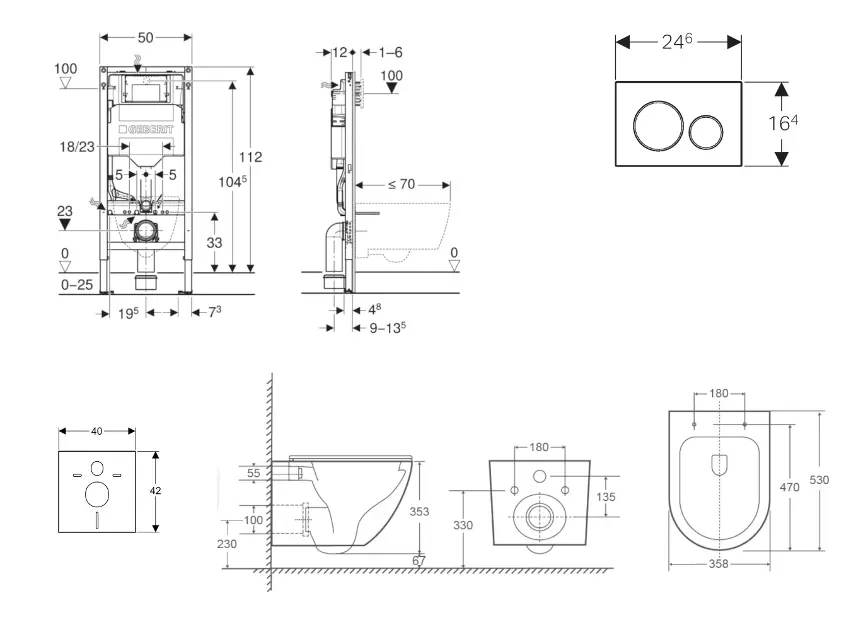 Geberit - Duofix - Fali WC szett - SANI11CA31121 – 2. kép