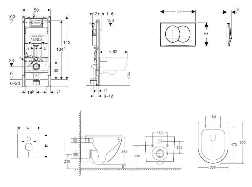 Geberit - Duofix - Fali WC szett - SANI11CA31124 – 2. kép