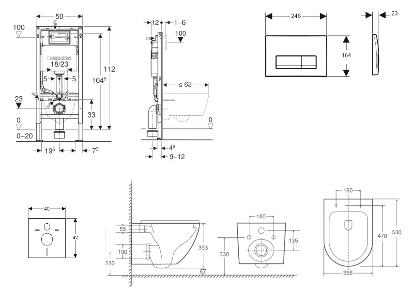 Geberit - Duofix - Fali WC szett - SANI11CA31125 – 2. kép