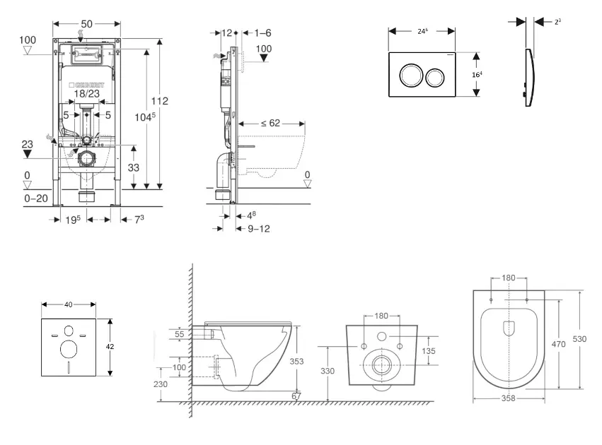 Geberit - Duofix - Fali WC szett - SANI11CA31126 – 2. kép