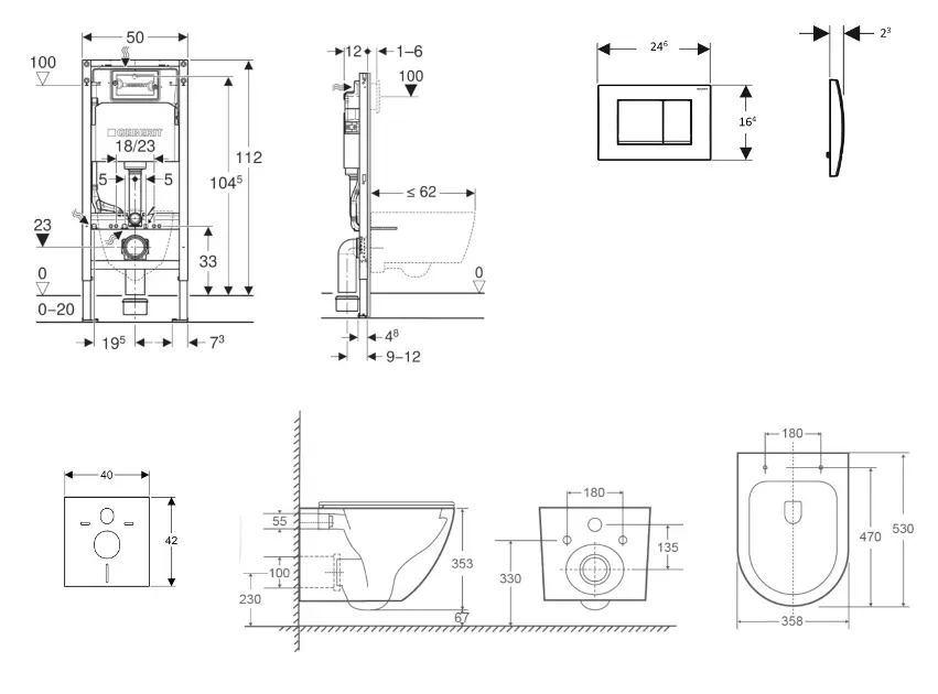 Geberit - Duofix - Fali WC szett - SANI11CA31127 – 2. kép