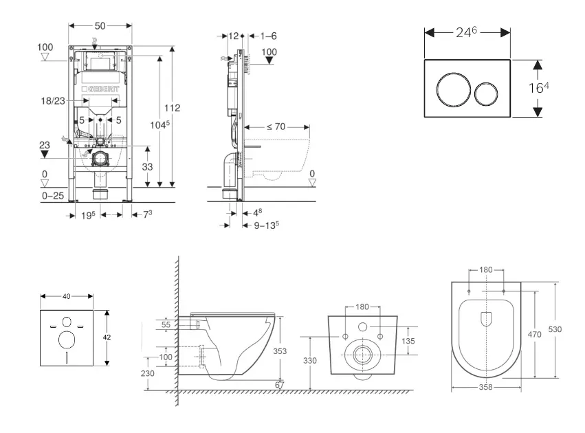 Geberit - Duofix - Fali WC szett - SANI11CA31129 – 2. kép