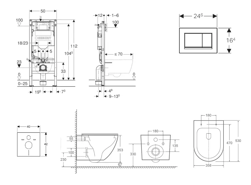 Geberit - Duofix - Fali WC szett - SANI11CA31130 – 2. kép