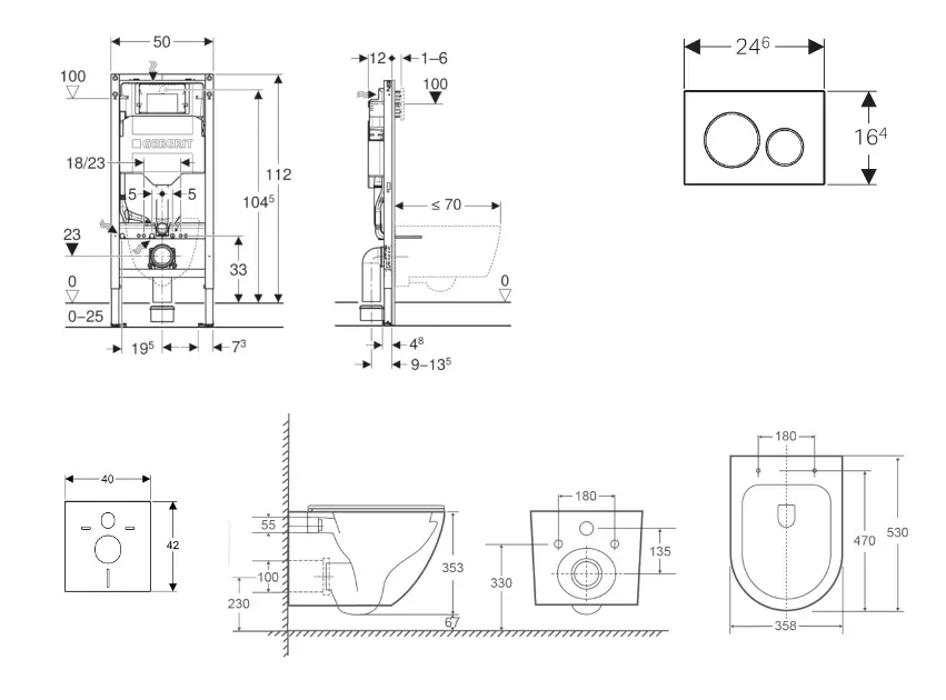 Geberit - Duofix - Fali WC szett - SANI11CA31132 – 2. kép