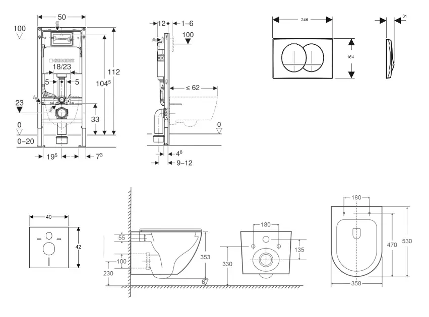 Geberit - Duofix - Fali WC szett - SANI11CA31135 – 2. kép