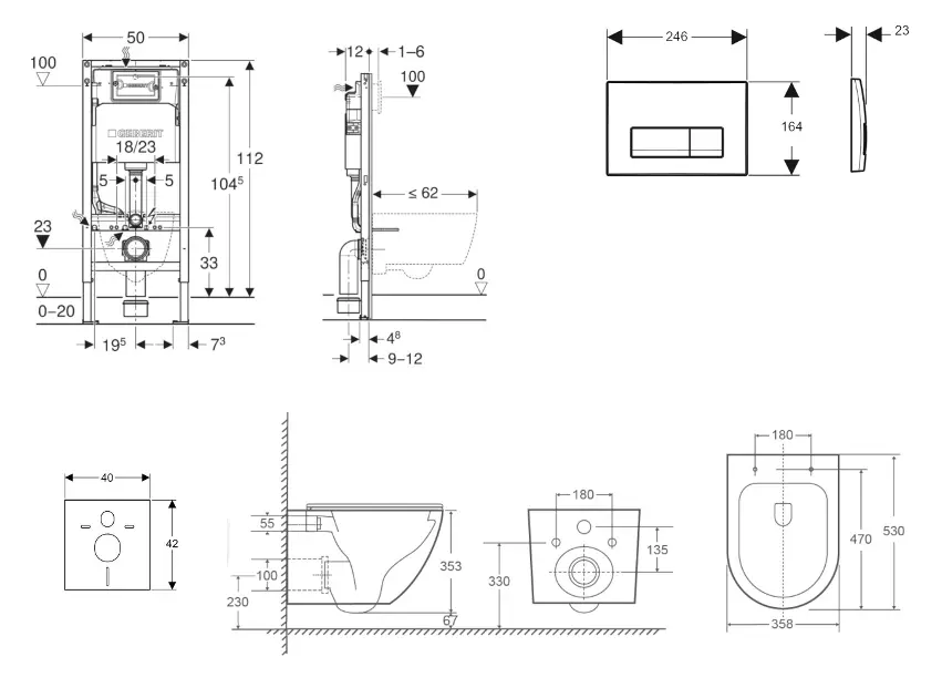 Geberit - Duofix - Fali WC szett - SANI11CA31136 – 2. kép